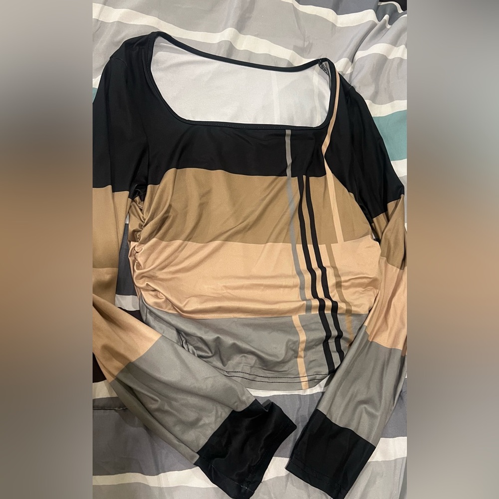 BIG SALE(5 for $20)- Elegant Colorblock Long Sleeve Top